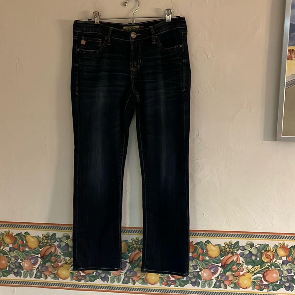 Dear John Denim Straight Leg Jeans, Size 27P/4P, Dark Indigo Wash